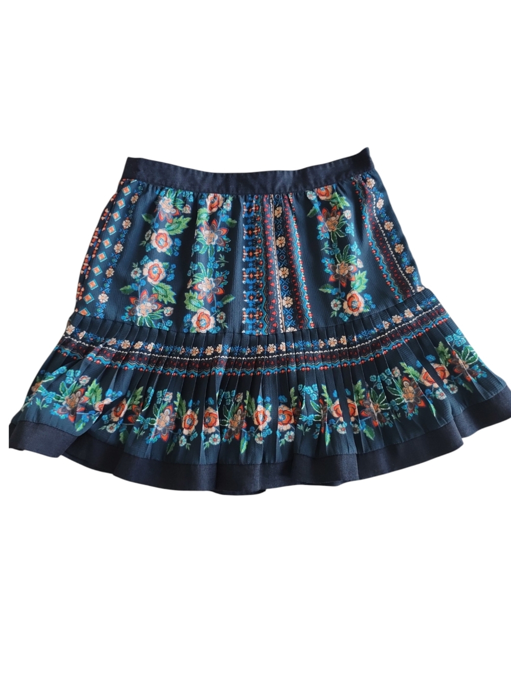 Jealous Tomato Navy Floral Pleated Skirt